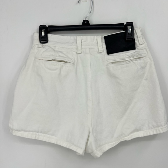 Rag & Bone Branson Snap-Front Twill Shorts White Mid-Rise - Picture 3 of 4